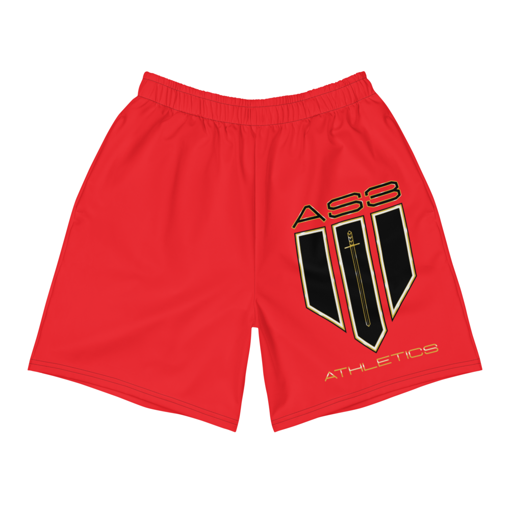 Men's AS3 Red Athletic Long Shorts