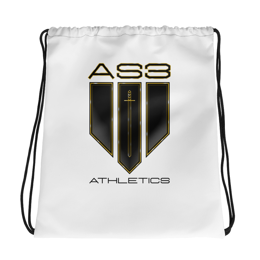 AS3 Athletics White Drawstring bag